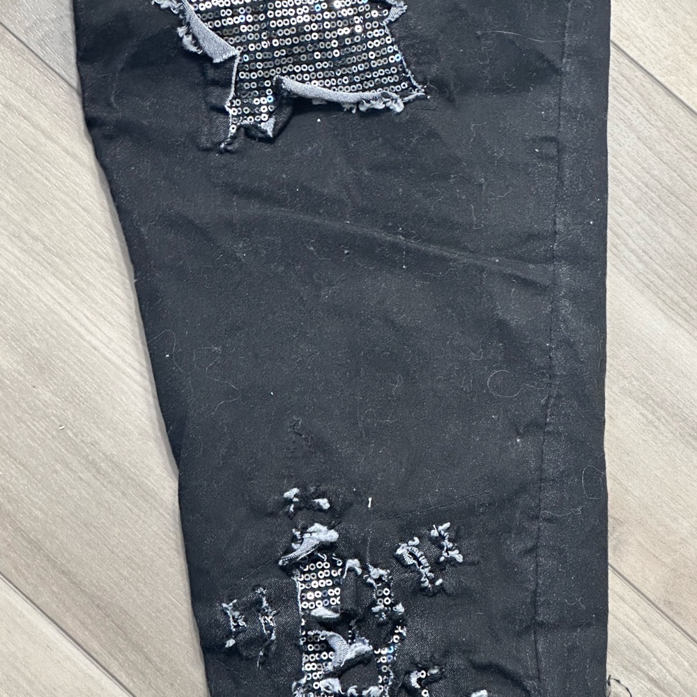 Venti6 Sequin Black Star-Patterned Pants - image 4